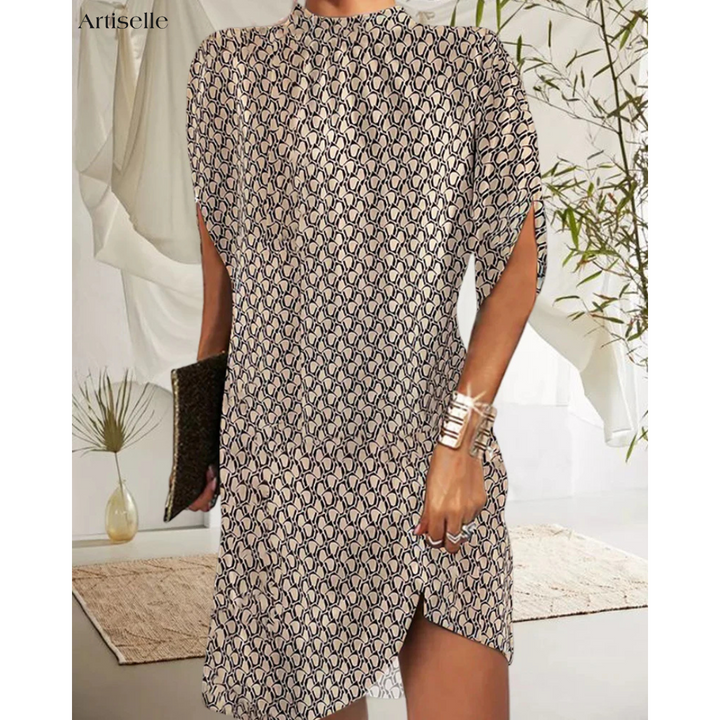 Artiselle | Tahlia - Knee-Length Dress with Half Sleeves Print