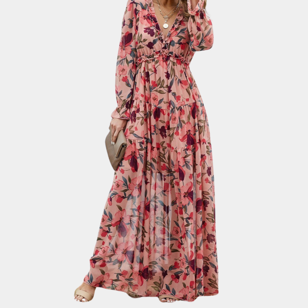 Adelaide - Women's Floral Maxi Dress - Boho - Unique Print - Ideal for Summer