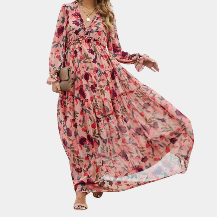 Adelaide - Women's Floral Maxi Dress - Boho - Unique Print - Ideal for Summer