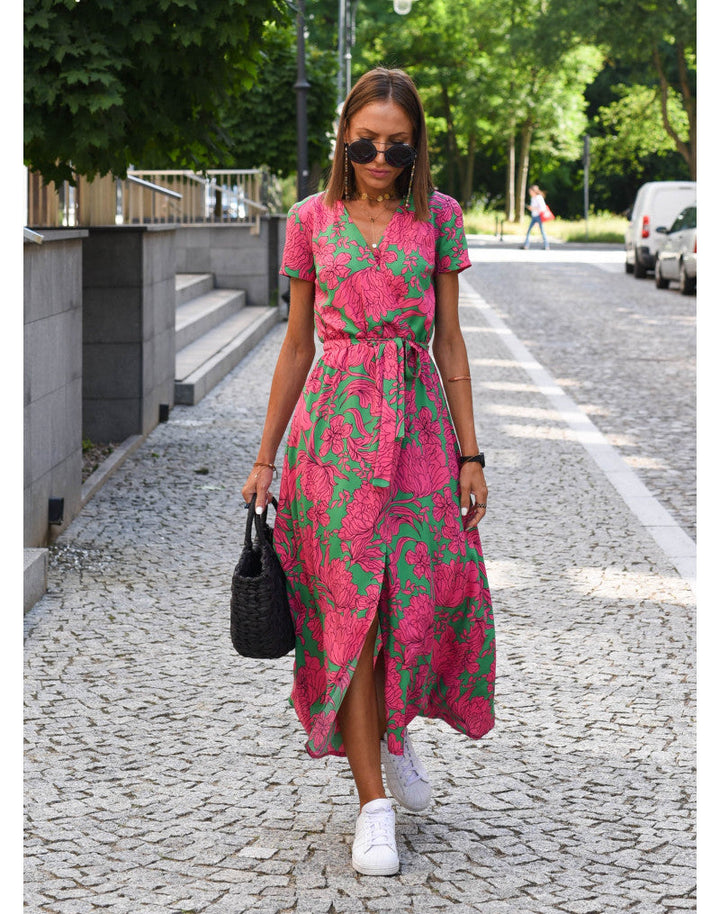 Hazel™ - V-Neck Vintage Floral Maxi Dress