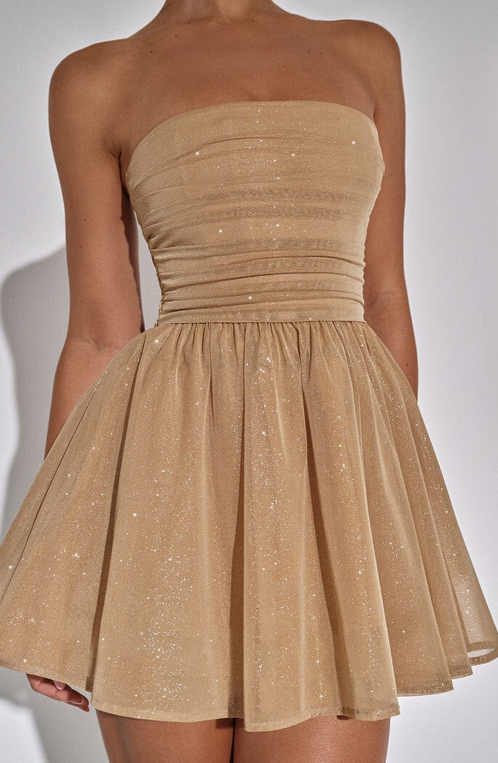 Valentina | Back knot sleeveless glitter dress