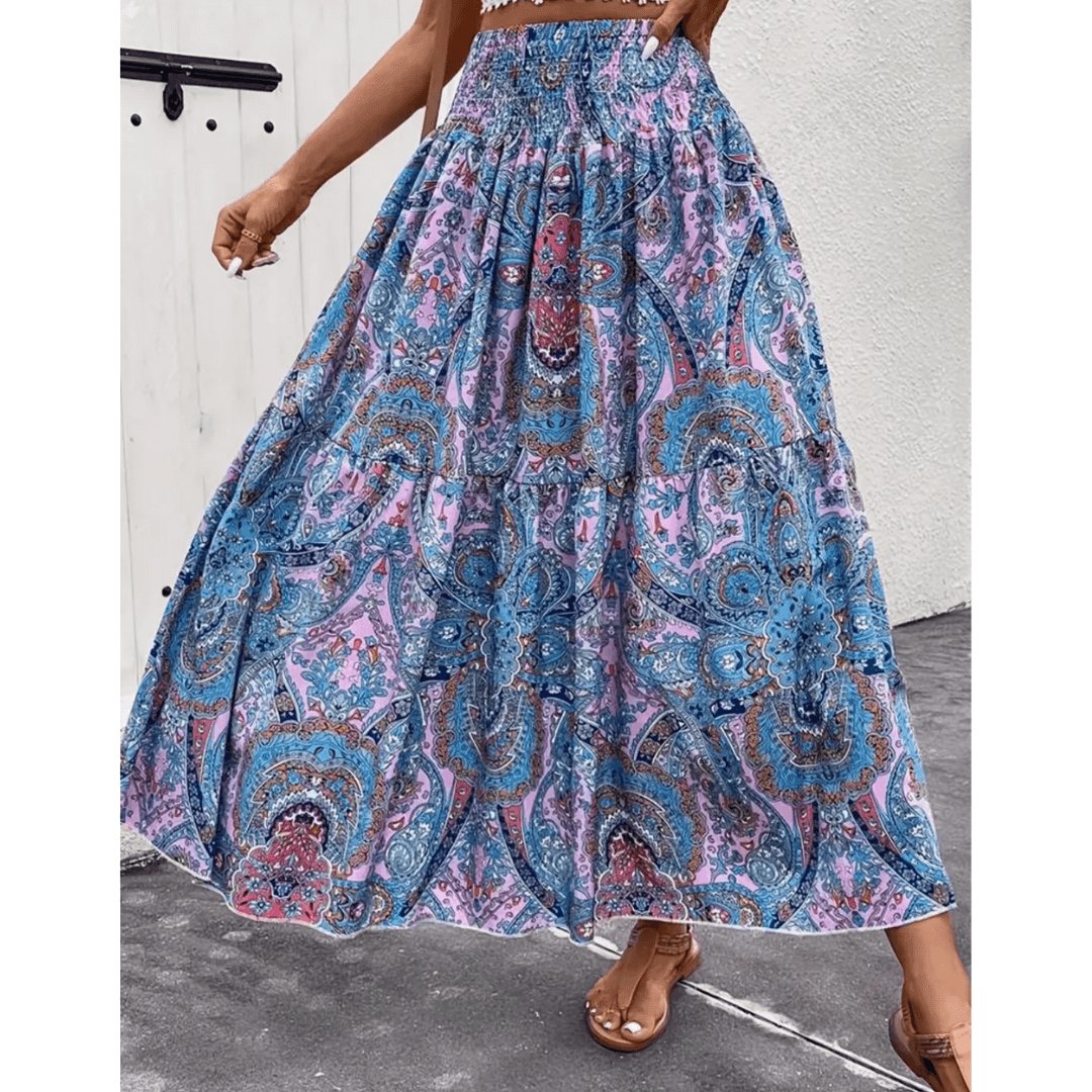 Naya™ | Trendy Boho Multicoloured Maxi Skirt