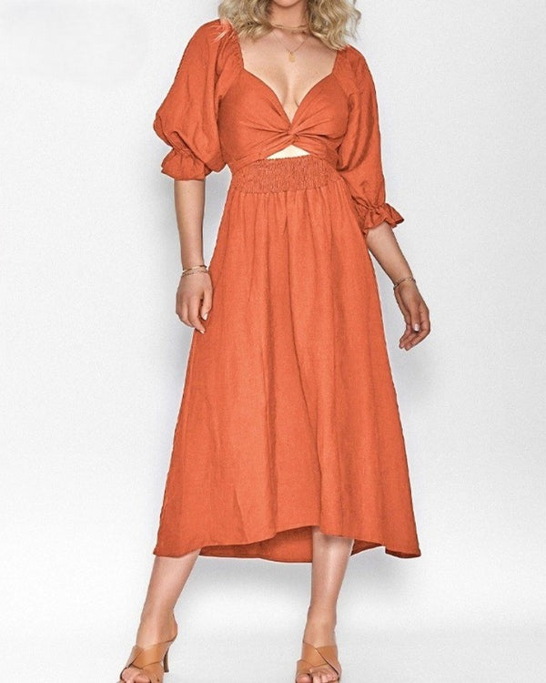 Bente - French Dress with Folded Sleeves